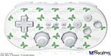 Wii Classic Controller Skin - Pastel Butterflies Green on White