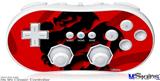 Wii Classic Controller Skin - Oriental Dragon Black on Red