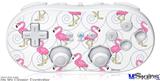 Wii Classic Controller Skin - Flamingos on White