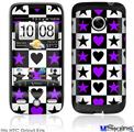 HTC Droid Eris Skin - Purple Hearts And Stars