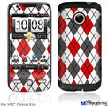 HTC Droid Eris Skin - Argyle Red and Gray
