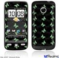 HTC Droid Eris Skin - Pastel Butterflies Green on Black