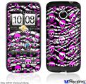 HTC Droid Eris Skin - Zebra Pink Skulls