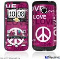 HTC Droid Eris Skin - Love and Peace Hot Pink