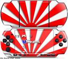 Sony PSP 3000 Skin - Rising Sun Japanese Red