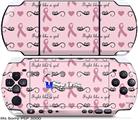 Sony PSP 3000 Skin - Fight Like A Girl Breast Cancer Ribbons and Hearts
