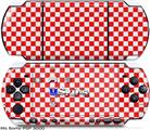 Sony PSP 3000 Skin - Checkered Canvas Red and White