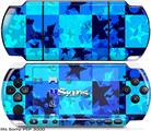 Sony PSP 3000 Skin - Blue Star Checkers