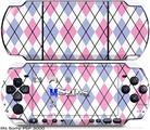 Sony PSP 3000 Skin - Argyle Pink and Blue