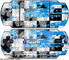 Sony PSP 3000 Skin - Checker Skull Splatter Blue