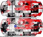 Sony PSP 3000 Skin - Checker Skull Splatter Red