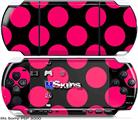Sony PSP 3000 Skin - Kearas Polka Dots Pink On Black