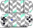 Sony PSP 3000 Skin - Chevrons Gray And Seafoam