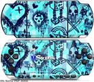 Sony PSP 3000 Skin - Scene Kid Sketches Blue