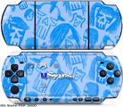 Sony PSP 3000 Skin - Skull Sketches Blue