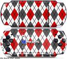 Sony PSP 3000 Skin - Argyle Red and Gray