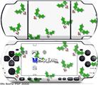 Sony PSP 3000 Skin - Holly Leaves on White