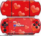 Sony PSP 3000 Skin - Glass Hearts Red