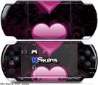 Sony PSP 3000 Skin - Glass Heart Grunge Hot Pink