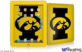 iPad Skin - Iowa Hawkeyes Tigerhawk Oval 02 Black on Gold