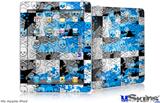 iPad Skin - Checker Skull Splatter Blue