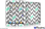 iPad Skin - Chevrons Gray And Seafoam