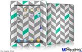 iPad Skin - Chevrons Gray And Turquoise