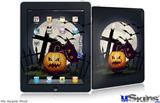 iPad Skin - Halloween Jack O Lantern and Cemetery Kitty Cat