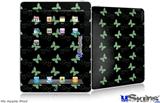 iPad Skin - Pastel Butterflies Green on Black