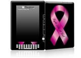 Fight Like a Girl Breast Cancer Pink Ribbon on Black - Decal Style Skin for Amazon Kindle DX