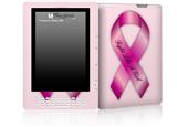Fight Like a Girl Breast Cancer Pink Ribbon on Pink - Decal Style Skin for Amazon Kindle DX