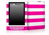 Psycho Stripes Hot Pink and White - Decal Style Skin for Amazon Kindle DX