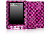 Pink Checkerboard Sketches - Decal Style Skin for Amazon Kindle DX