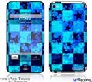 iPod Touch 4G Decal Style Vinyl Skin - Blue Star Checkers