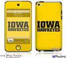 iPod Touch 4G Decal Style Vinyl Skin - Iowa Hawkeyes 01 Black on Gold