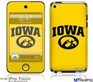 iPod Touch 4G Decal Style Vinyl Skin - Iowa Hawkeyes Tigerhawk Oval 01 Black on Gold