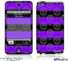 iPod Touch 4G Decal Style Vinyl Skin - Skull Stripes Purple