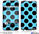 iPod Touch 4G Decal Style Vinyl Skin - Kearas Polka Dots Black And Blue