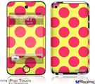iPod Touch 4G Decal Style Vinyl Skin - Kearas Polka Dots Pink And Yellow