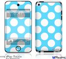 iPod Touch 4G Decal Style Vinyl Skin - Kearas Polka Dots White And Blue