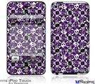 iPod Touch 4G Decal Style Vinyl Skin - Splatter Girly Skull Purple