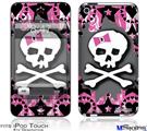 iPod Touch 4G Decal Style Vinyl Skin - Pink Bow Skull