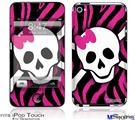 iPod Touch 4G Decal Style Vinyl Skin - Pink Zebra Skull