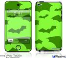 iPod Touch 4G Decal Style Vinyl Skin - Deathrock Bats Green