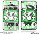 iPod Touch 4G Decal Style Vinyl Skin - Cartoon Skull Green