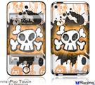 iPod Touch 4G Decal Style Vinyl Skin - Cartoon Skull Orange