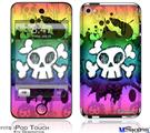 iPod Touch 4G Decal Style Vinyl Skin - Cartoon Skull Rainbow