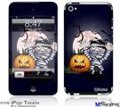 iPod Touch 4G Decal Style Vinyl Skin - Halloween Jack O Lantern Pumpkin Bats and Zombie Mummy