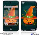 iPod Touch 4G Decal Style Vinyl Skin - Halloween Mean Jack O Lantern Pumpkin