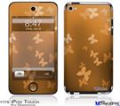 iPod Touch 4G Decal Style Vinyl Skin - Bokeh Butterflies Orange